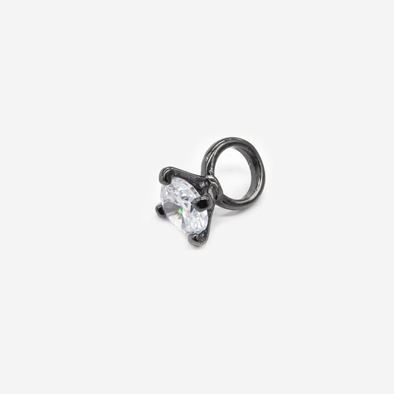 Подвеска "Proposal", 11,4*8,4мм, фианит, gun metal