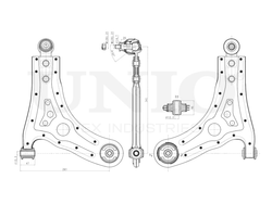 Рычаг подвески поперечный передний нижний левый UNIO SSP-40090