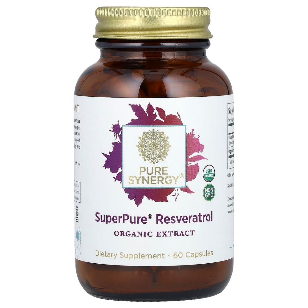 Pure Synergy, SuperPure® ресвератрол, 60 капсул