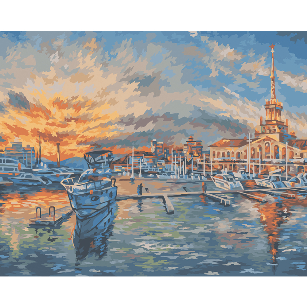 Картина по номерам на холсте "Сочи", 40*50см, с акриловыми красками и кистями, ТРИ СОВЫ