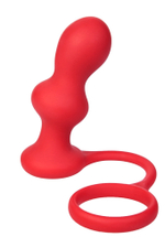 Анальная втулка с рельефом красная 10 см