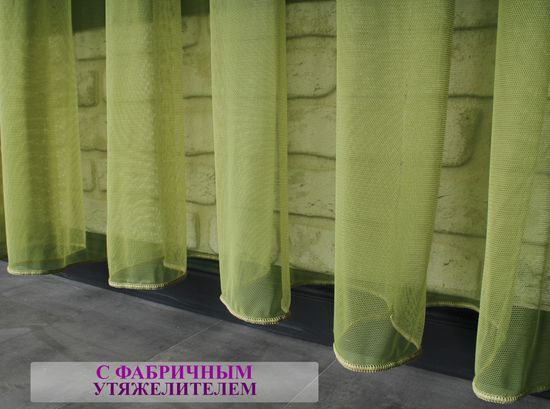 Тюль французская сетка-грек Фике (оливковый)