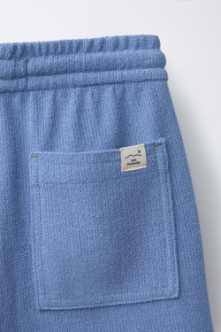 ZARA ШОРТЫ-БЕРМУДЫ В СТИЛЕ РУСТИК, СИНИЙ