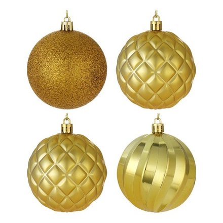 СНОУ БУМ Набор шаров 8 см, 4 шт, золото, 26-113