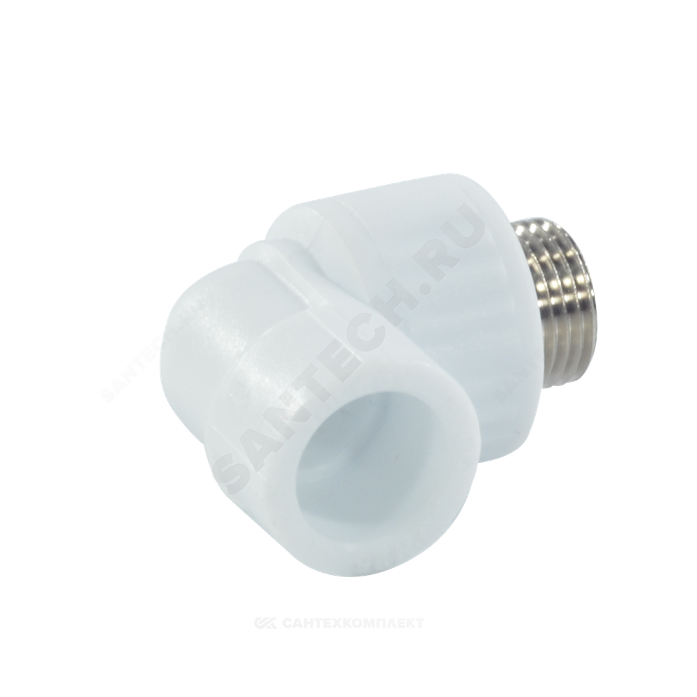 Угольник PP-R комбинированный белый Дн 32х1" НР VALFEX 10126032
