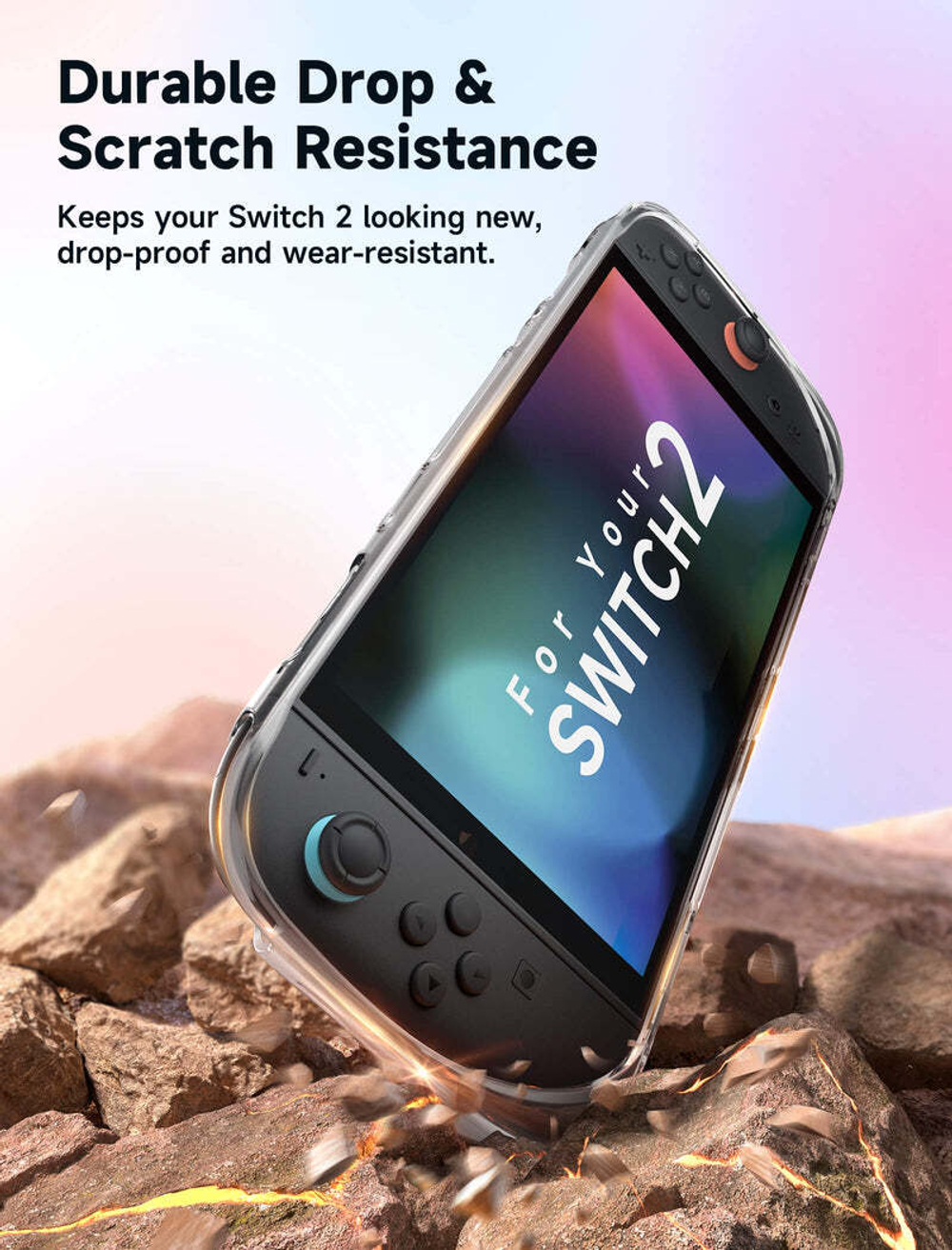 Интегрированный мягкий защитный чехол JSAUX PC0115 для Switch 2, прозрачный