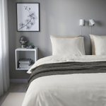 Комплект постельного белья IKEA PILTANDVINGE (ПИЛТАНДВИНГ), Двуспальный, Белый, 240x220 / 50x80 см