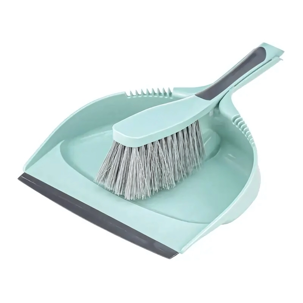 Щетка-сметка и совок с резинкой ДУЭТ Морская волна