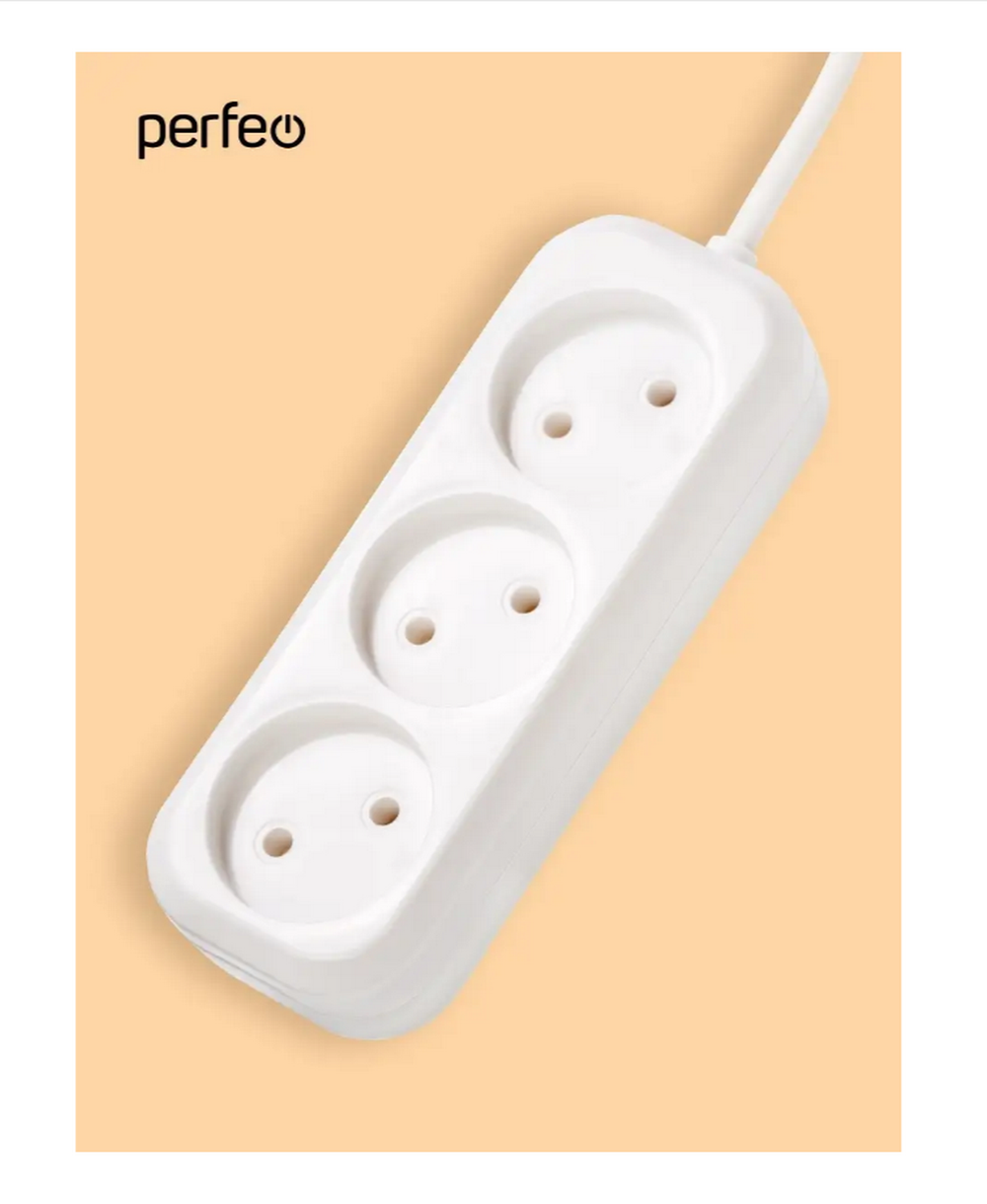 Удлинитель сетевой 5метров / 3 гн. б/з Perfeo RuPower