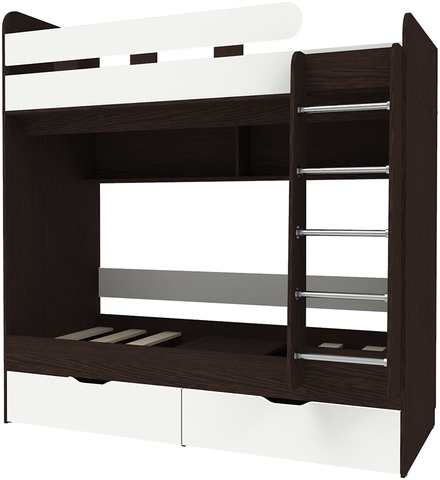 Двухъярусная кровать КарИВи Юниор 5 80x160 Венге Белый