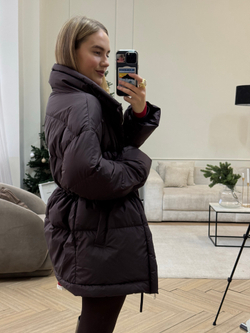 Пуховик Brunello миди шоколадный (предзаказ к 28 декабря)