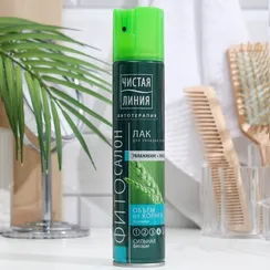 Лак для укладки волос Чистая линия "Объем от корней", сильная фиксация, 200 мл