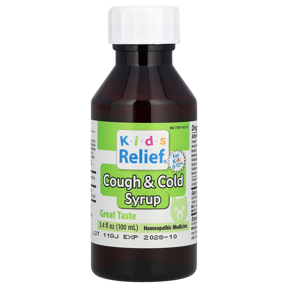 Homeolab USA, Kids Relief, сироп от кашля и простуды, для детей 0–12 лет, 100 мл (3,4 жидк. унц.)