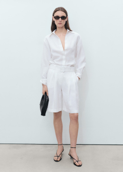 Объемная рубашка изо льна