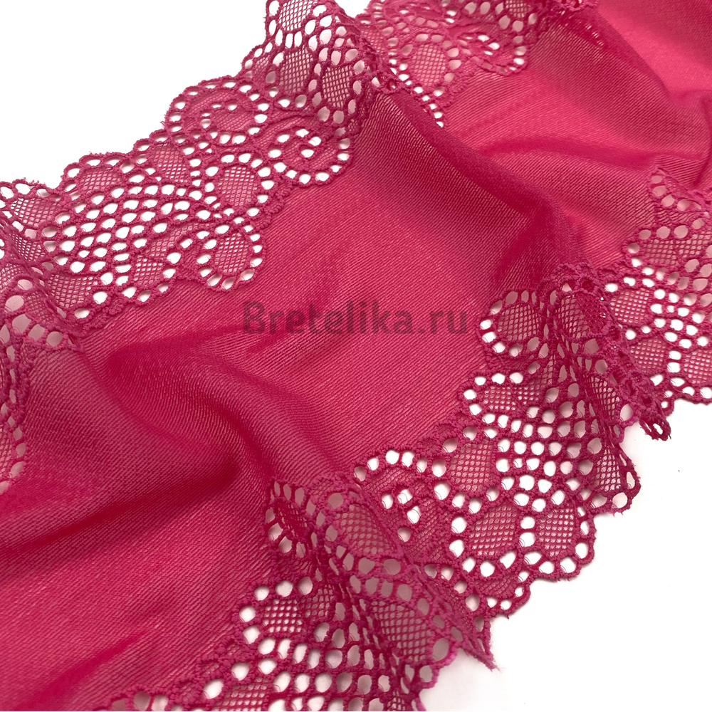 Кружево эластичное малино-розовое 17 см