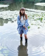 Рубашка One Two Oversized Striped синяя / оранжевая