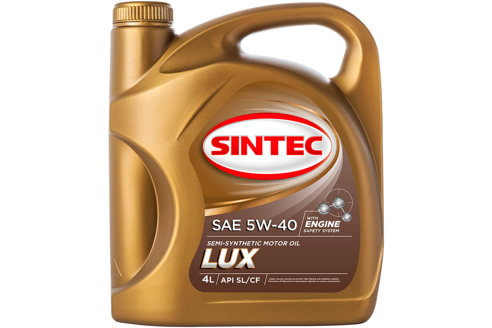 Масло SINTEC Люкс SAE 5W-40 API SL/CF канистра 4л/Motor oil 4l can