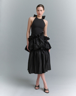 Платье с оборками и прозрачным подъюбником