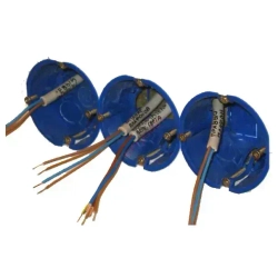 Коробка подрозетник установочная одноместная, Smartbuy Electric 68x45 круглая для монтажа в гипсокартон и полых стен с лапками IP20 синяя (комплект из 10 шт.)