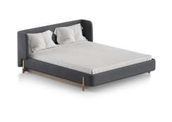 Кровать Basic спальное место 160*200 см (серый, твид)