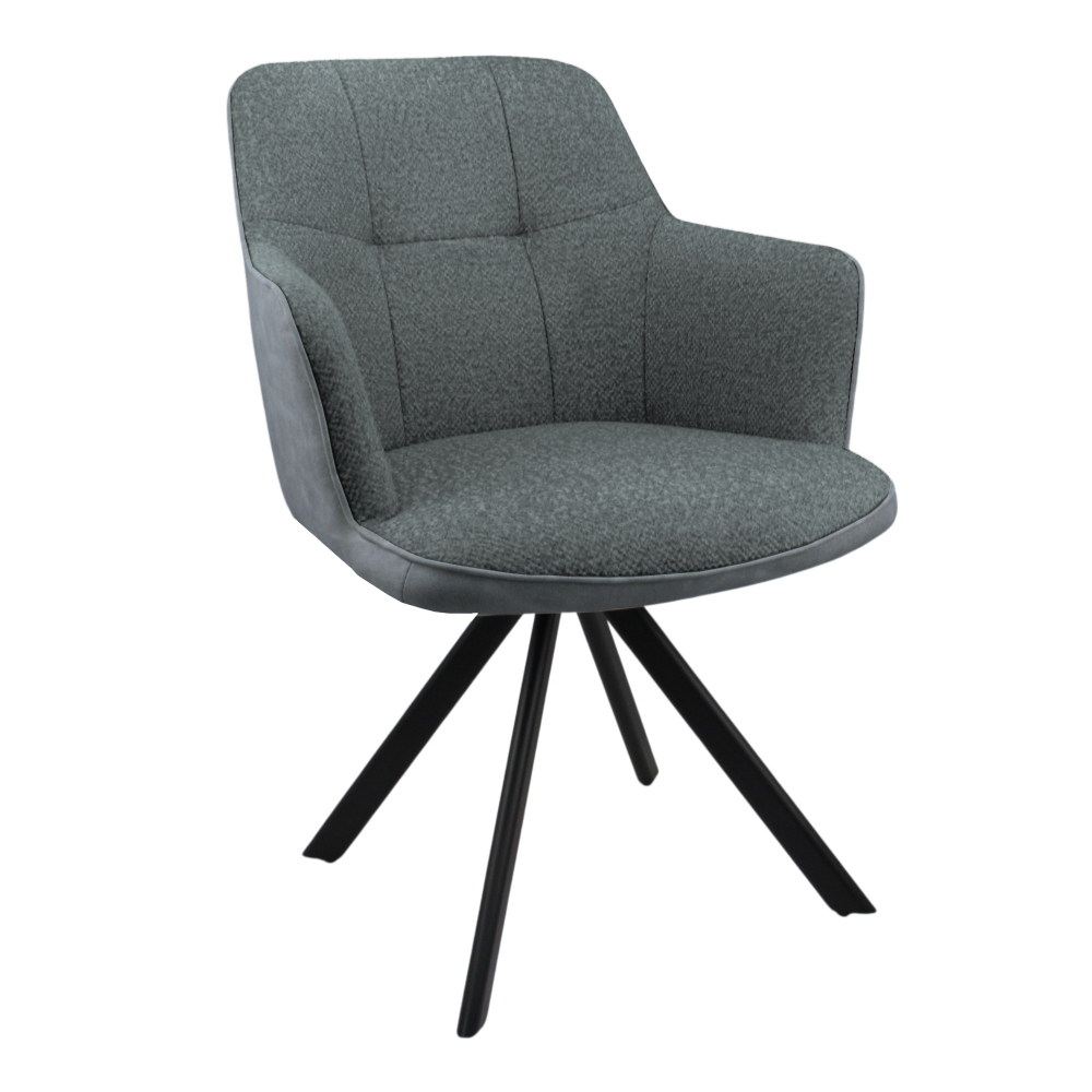 Стул поворотный "Ная М 360" (арт. 120П8), велюр Сити 06 / иск. нубук Кипрус 13, ножка профильная черная