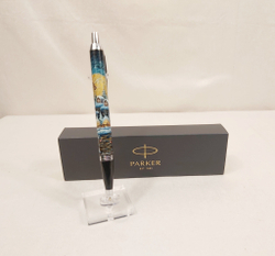 Ручка "Деревенский пейзаж" с ручной росписью Палех