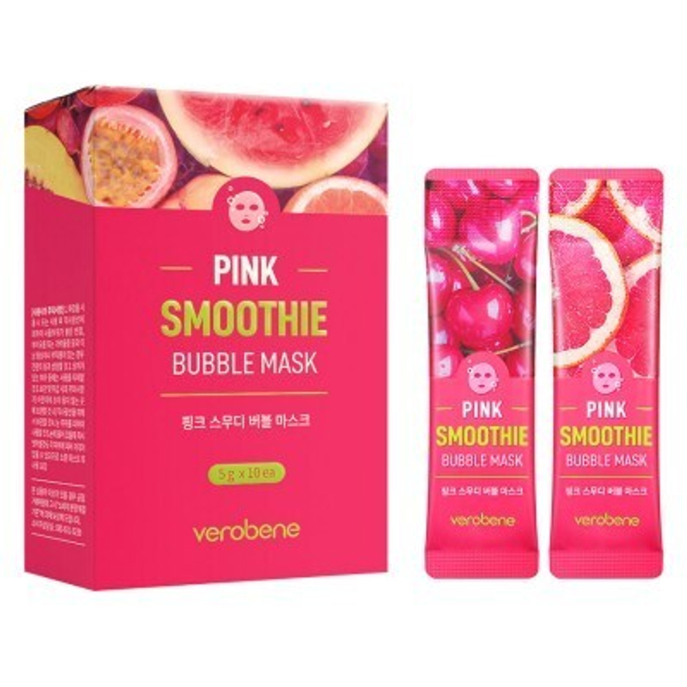 [Verobene] Pink Smoothie Bubble Mask - Маска для лица пузырьковая Розовый Смузи, 5 гр
