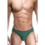 Мужские трусы слипы изумрудные с принтом DARKZONE DZN6520