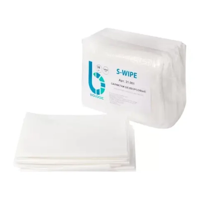 Салфетки безворсовые S-WIPE белый крупное тиснение повышенной прочности 34х49 см 35 шт