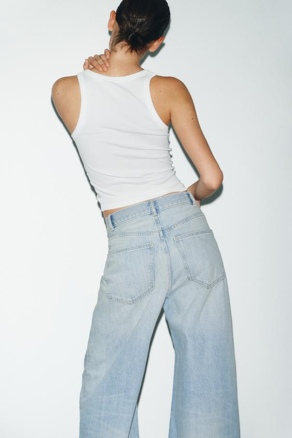 ZARA ДЖИНСЫ TRF EXTRA WIDE LEG С ВЫСОКОЙ ПОСАДКОЙ, ВОДЯНИСТО-ГОЛУБОЙ