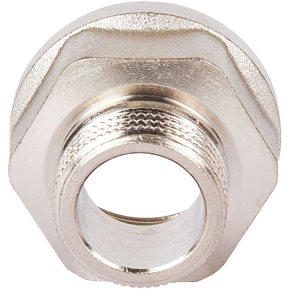 Переход с внутренней резьбы на наружную под ключ STOUT SFT 0073 - 3/4" x 1/2" (латунь никелиров-ная)