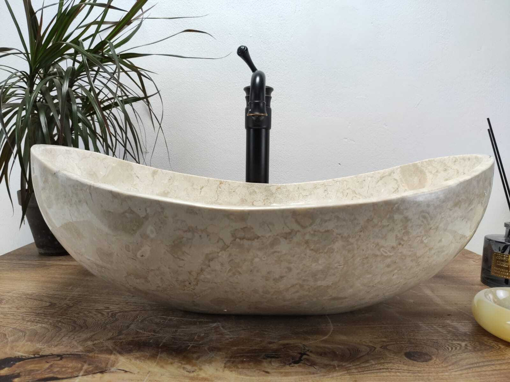 Раковина из мрамора Oval Cream OM-70953 55*38*19 00999