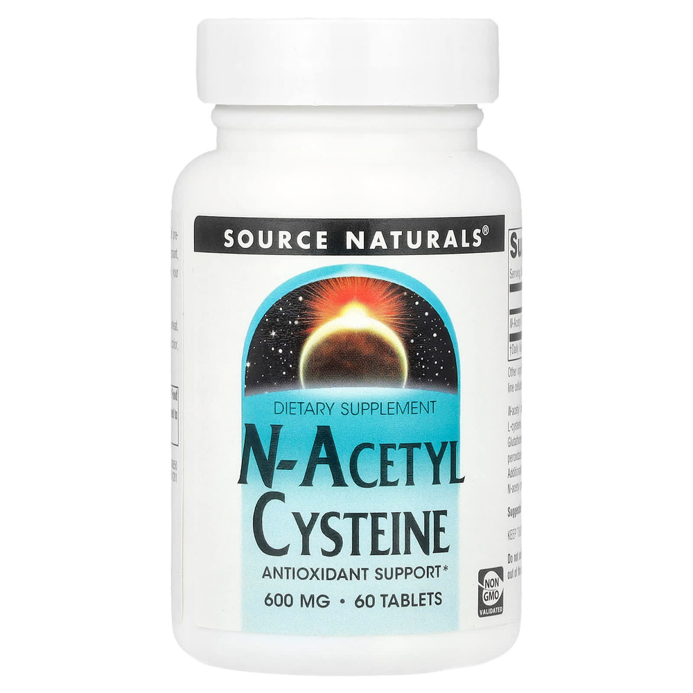 Source Naturals, N-ацетилцистеин, 600 мг, 60 таблеток