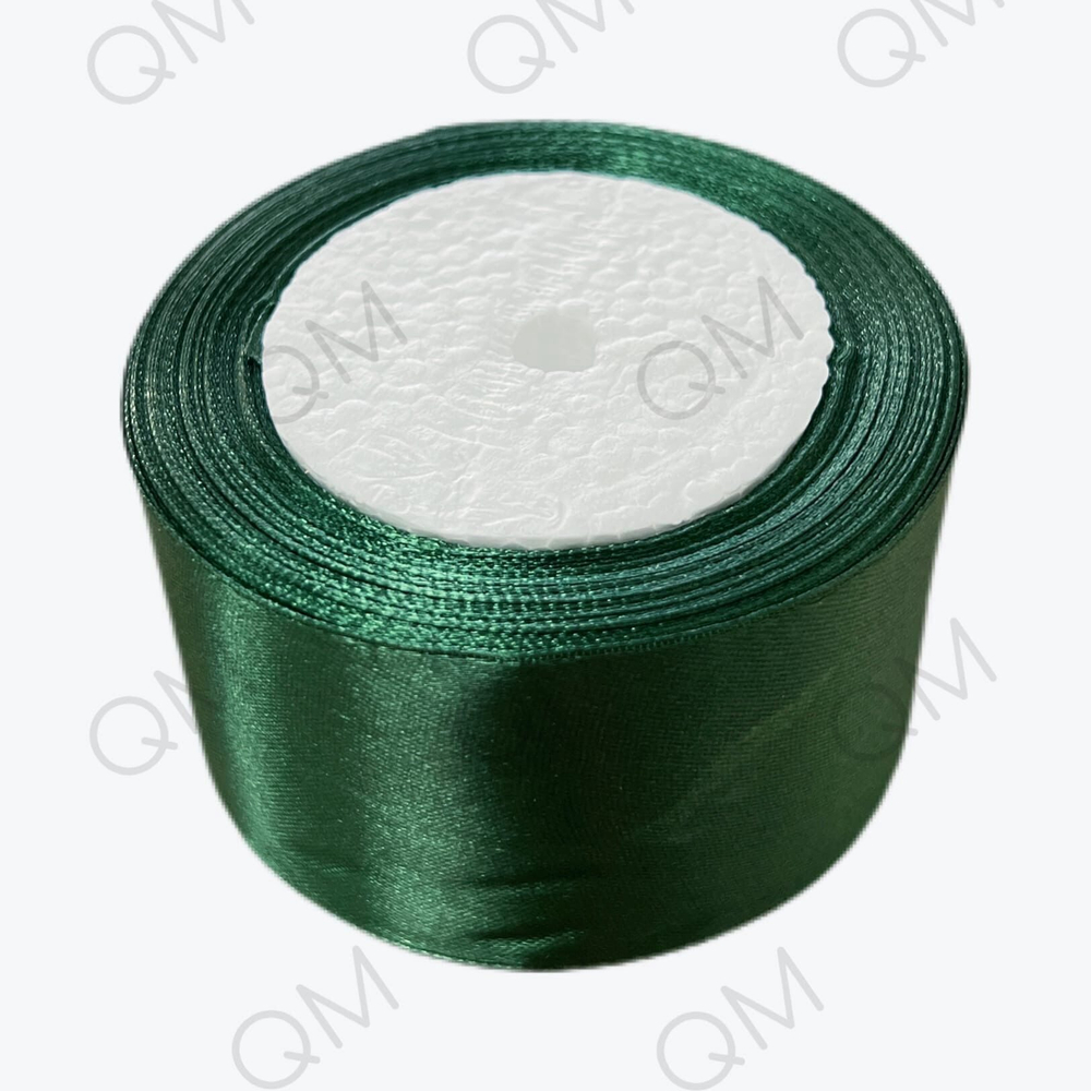 Лента атласная 5 см 25 ярдов (зеленая) №049