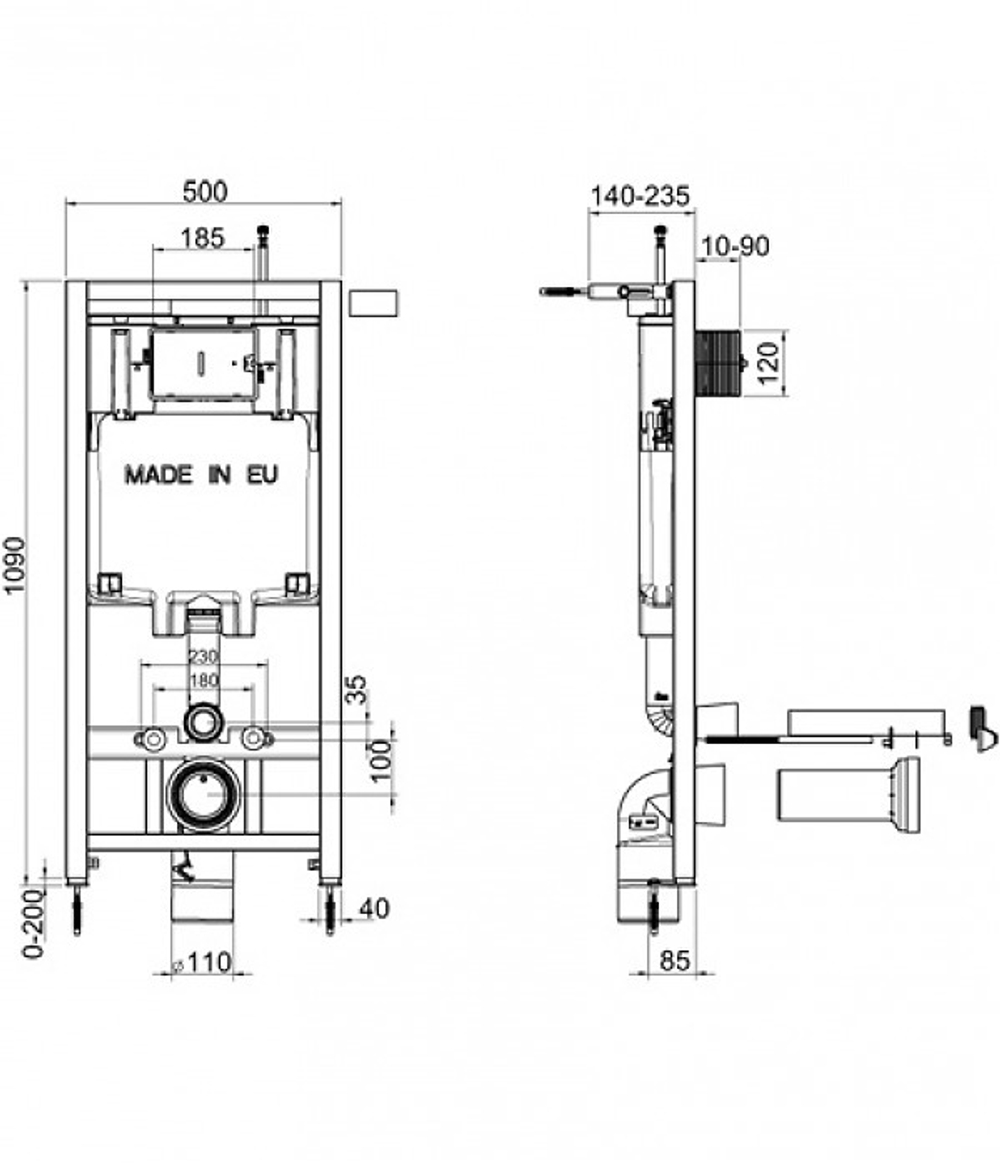 Комплект Jacob Delafon Struktura E21741RU-00  сиденье тонкое микролифт, кнопка хром