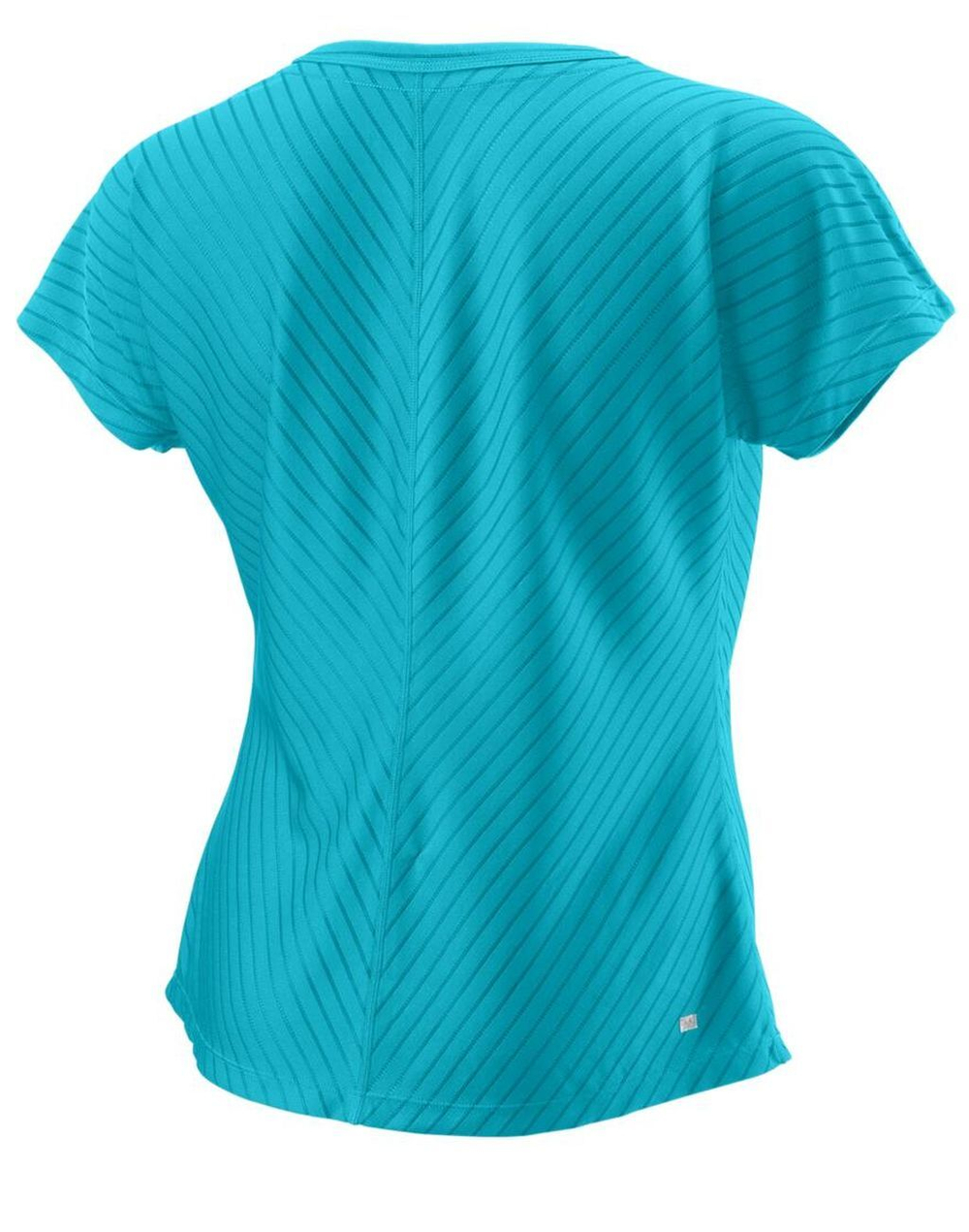 Женская теннисная футболка Wilson Training V-Neck II - scuba blue
