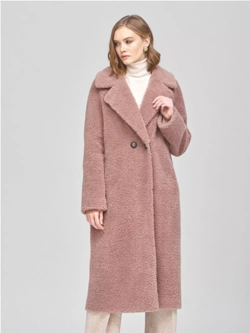 Шуба женская чебурашка тедди эко, серо-сиреневая, SilverFox