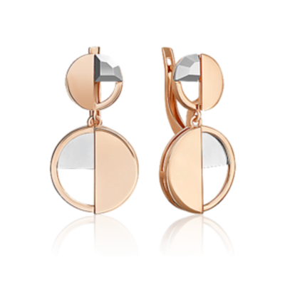 Серьги с английским замком из комбинированного золота 02-5052-00-000-1111