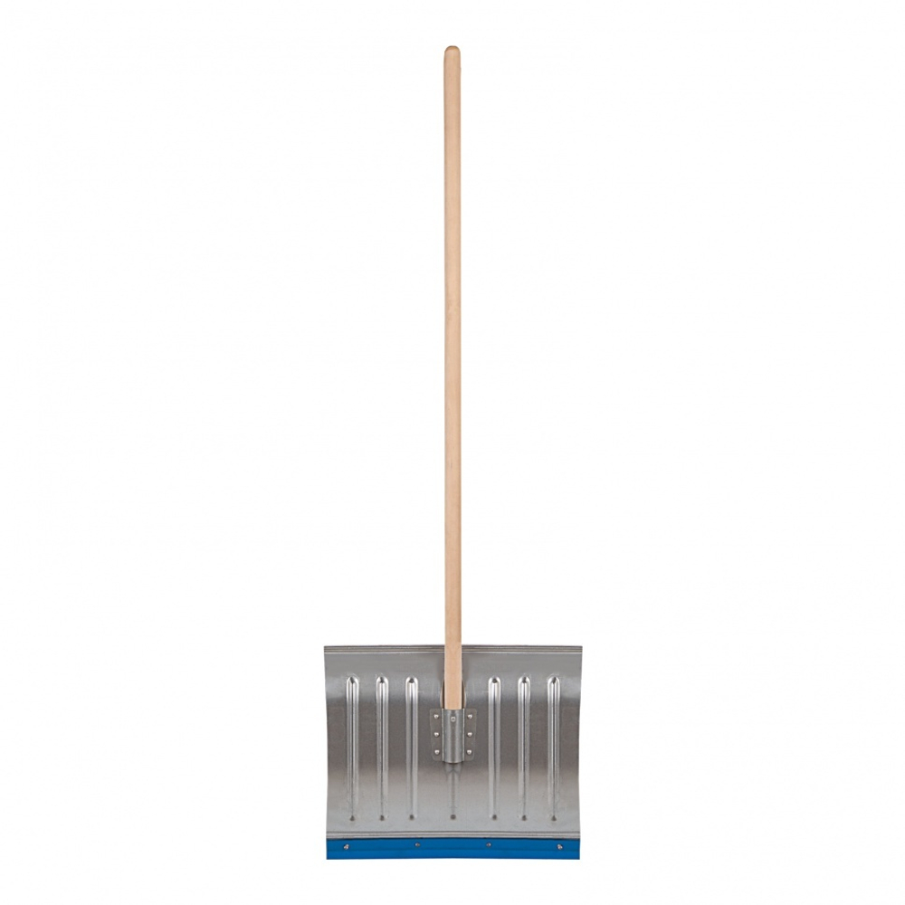 Лопата для уборки снега стальная оцинкованная, 430 х 370 х 1350 мм, деревянный черенок, Россия, Сибртех