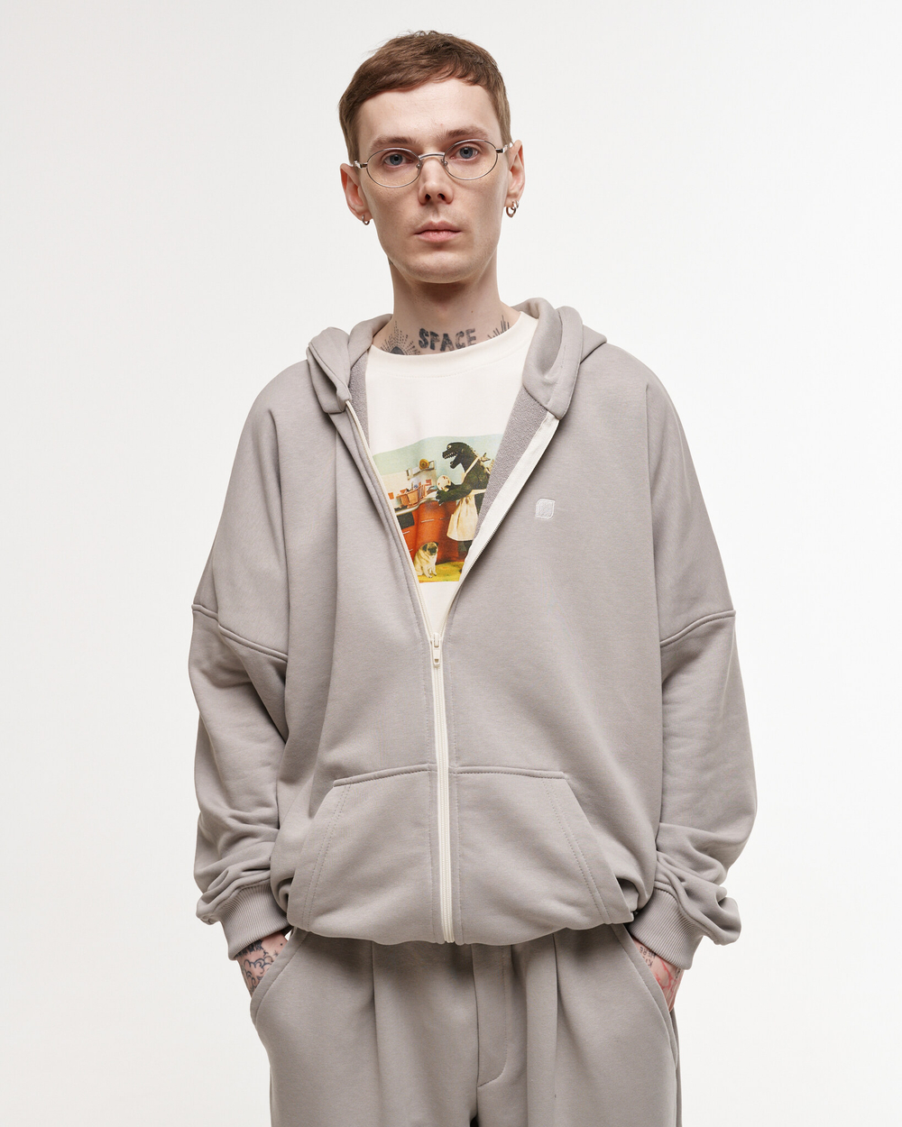Zip-Up Hoodie LOGO Drizzle