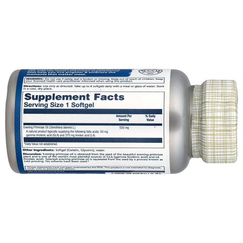 Solaray, Масло примулы вечерней растительного происхождения, 500 мг, 90 мягких таблеток