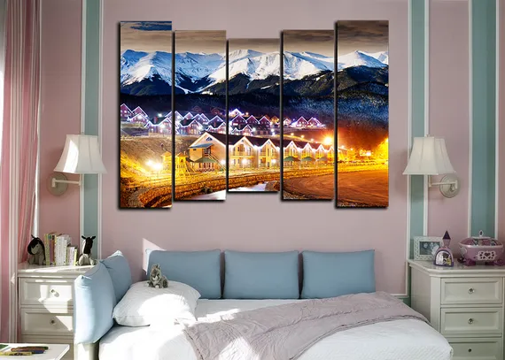 Модульная картина "Вечер в горах"