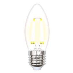 LED-C35-5W-WW-E27-CL-DIM GLA01TR Лампа светодиодная диммируемая. Форма свеча. прозрачная. Серия Air. Теплый белый свет 3000K. Картон. ТМ Uniel