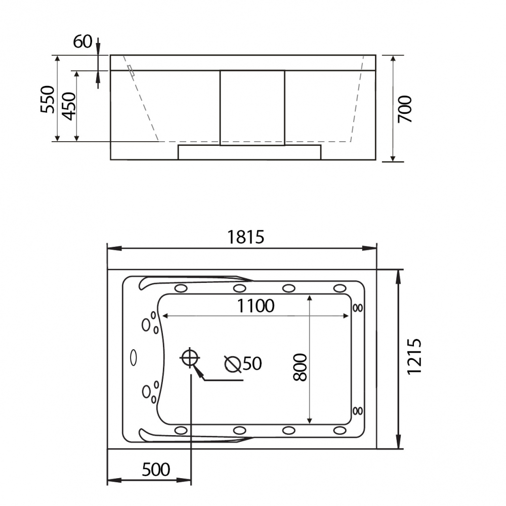 Акриловая ванна Gemy Gemy 181x121 G9061 B R с гидромассажем