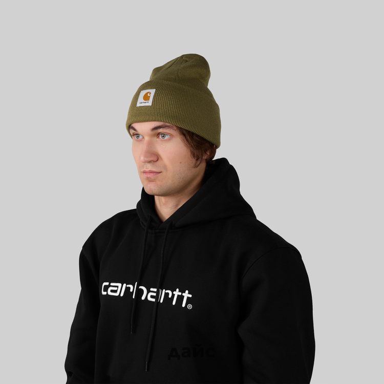 Шапка Carhartt WIP Acrylic Watch Hat артикул:I020222_office_green - купить в магазине Дайс