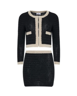 Комплект: жакет и юбка черный/золото