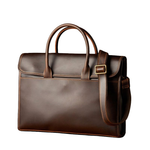 Simple&nature Cow Leather Crossbody Bag, Briefcase Medium Men"s Dark Brown