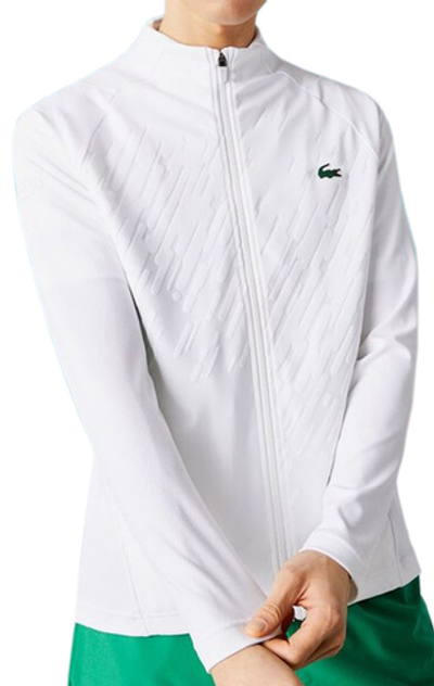 Мужская кофта теннисная Lacoste Men's SPORT x Novak Djokovic Technical Zip Jacket - white
