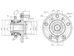 Ступица задняя правая (с ABS) UNIO HUB-20246