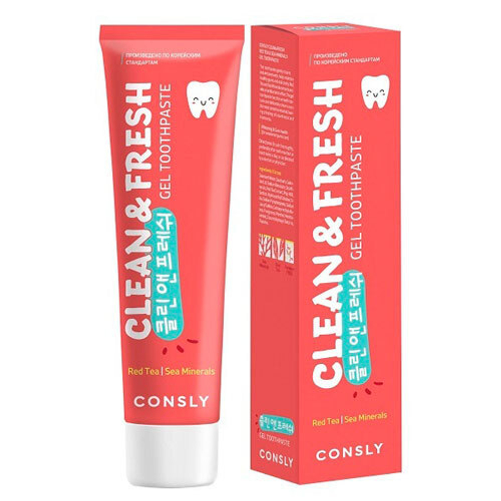Зубная паста гелевая Consly Экстракт красного чая и морские минералы 105 г